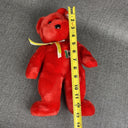 TY Beanie Buddies Collection - Osito 13" RED Teddy Bear Plush EXCELLENT