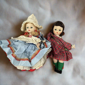 Lot of 2  Madame Alexander Little Women Dolls International Dutch, Scottish 7"