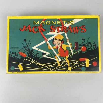 Antique Vintage Old Table Top Game Magnetic Jack Straws Milton Bradley