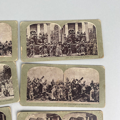 Stereoview Card Lot Calvary, Crucifixion, Catholic, 10 Double sided Cards