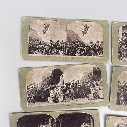 Stereoview Card Lot Calvary, Crucifixion, Catholic, 10 Double sided Cards