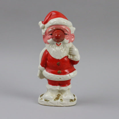 Unique Santa Claus with Giant Red Nose Figurine c1950s