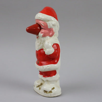 Unique Santa Claus with Giant Red Nose Figurine c1950s