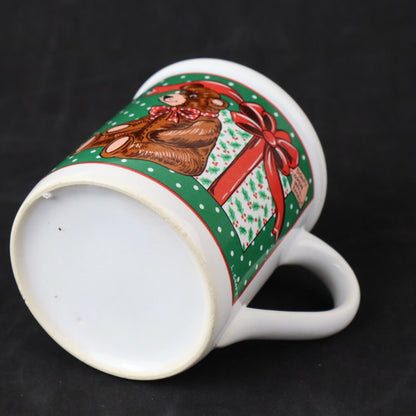 Vintage Christmas Bear Present Ceramic Coffee Mug Cup(Do not open until xmas)