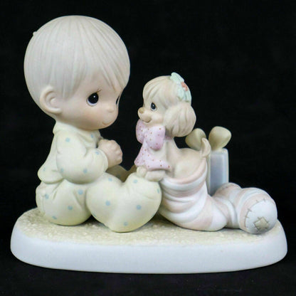 4.5" Precious Moment 'The Greatest Gift is a Friend' 1987 w/Flower Symbol