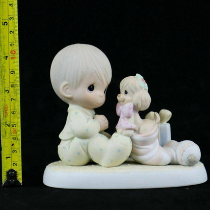 4.5" Precious Moment 'The Greatest Gift is a Friend' 1987 w/Flower Symbol