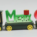 Vintage Hand-Painted Wooden Merry Christmas Train w/Candle holders USA