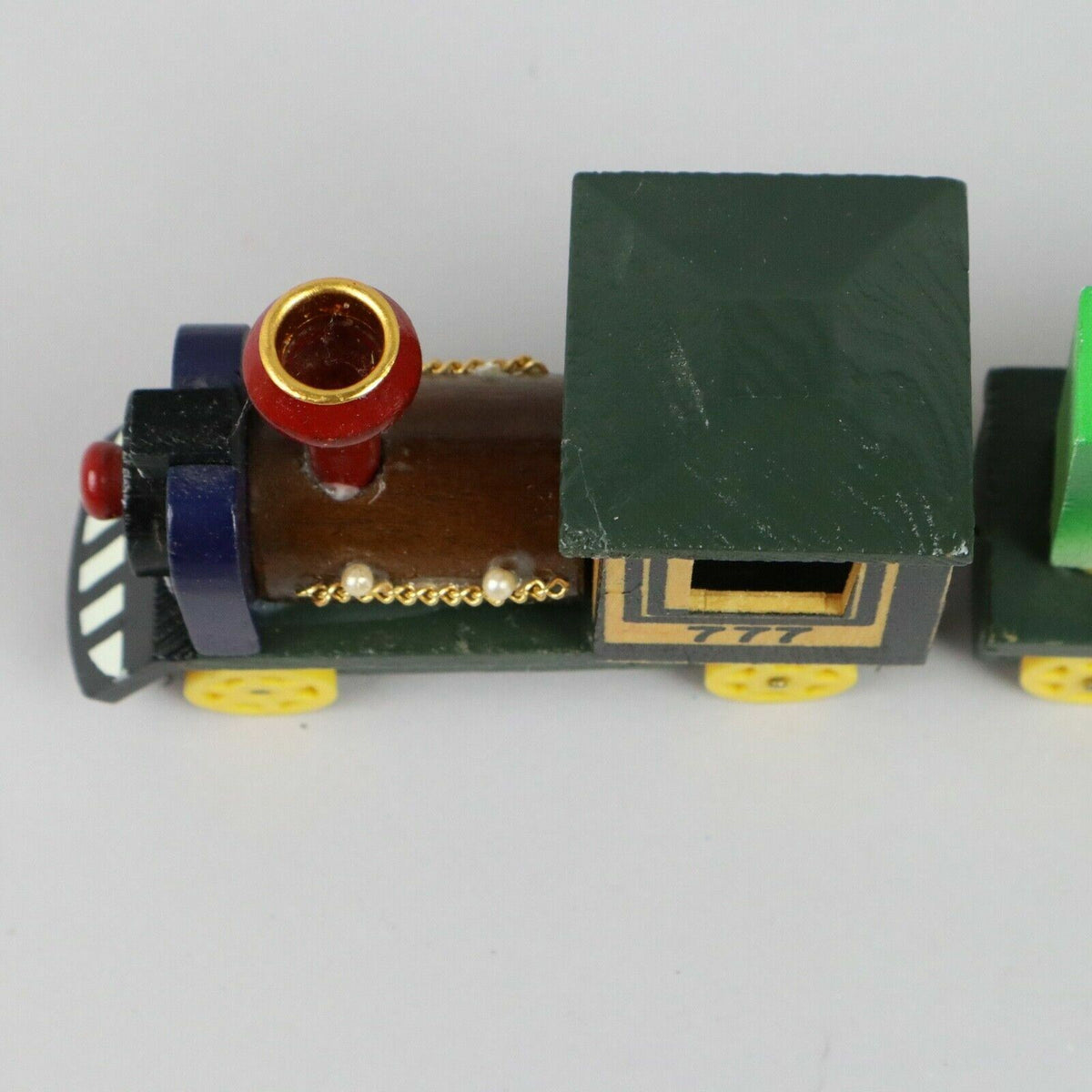 Vintage Hand-Painted Wooden Merry Christmas Train w/Candle holders USA