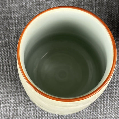 Mino Ware: Japanese Yunomi 2pc Tea Cup Set Hand Painted