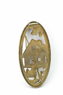 2 Oval Art Wall Plaque Countryside Watermill, Fisherman, Burwood Prod. USA