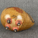 Whimsical Folk Art Mexican Art Pottery Clay Piggy Bank Floral Designs Signed