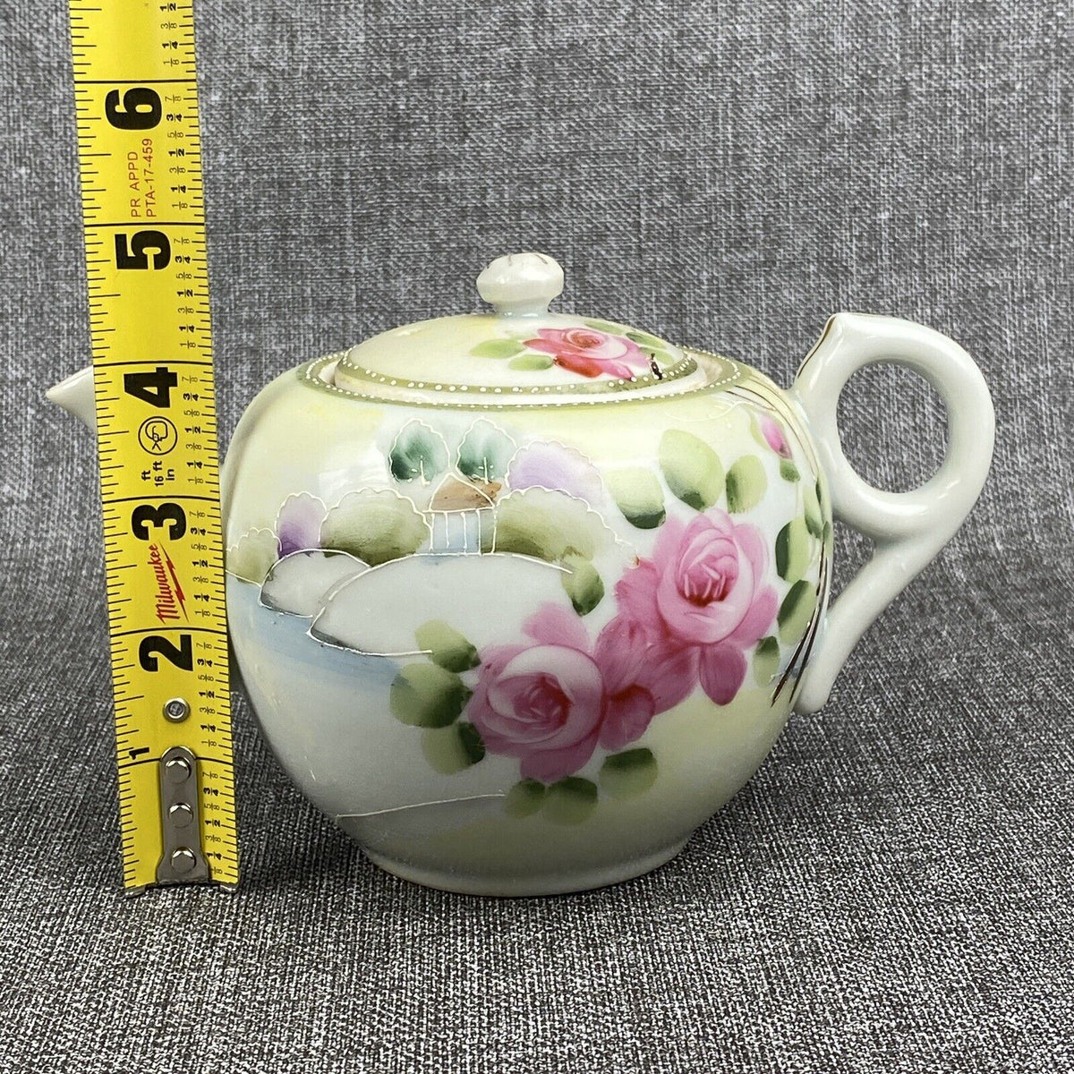 Nippon JE-OH Antique Teapot Cups Hand Painted Roses Japan