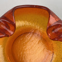 Vintage VIKING GLASS Orange Amberina Crackle Cigar Bowl Ashtray MCM