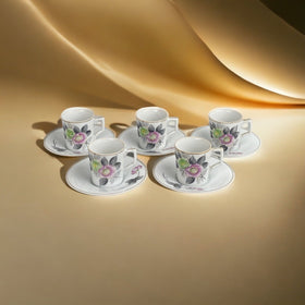 Vtg. Set of Small 4 Teacups & Saucers, GEC, Occupied Japan, Floral Hand Painted