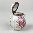 Rehousse Main Limoges France Porcelain Mini Teapot Trinket Box 1.75" Tall Floral