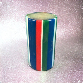 Lot of 3 Vintage Pillar Candles Red Green Blue Funky Candles 6"