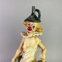 14" Clown Playing Accordion on Wooden Base (Tin Man Hat)