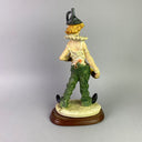 14" Clown Playing Accordion on Wooden Base (Tin Man Hat)