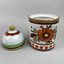 Hand Painted Flower Cookie Jar with Lid