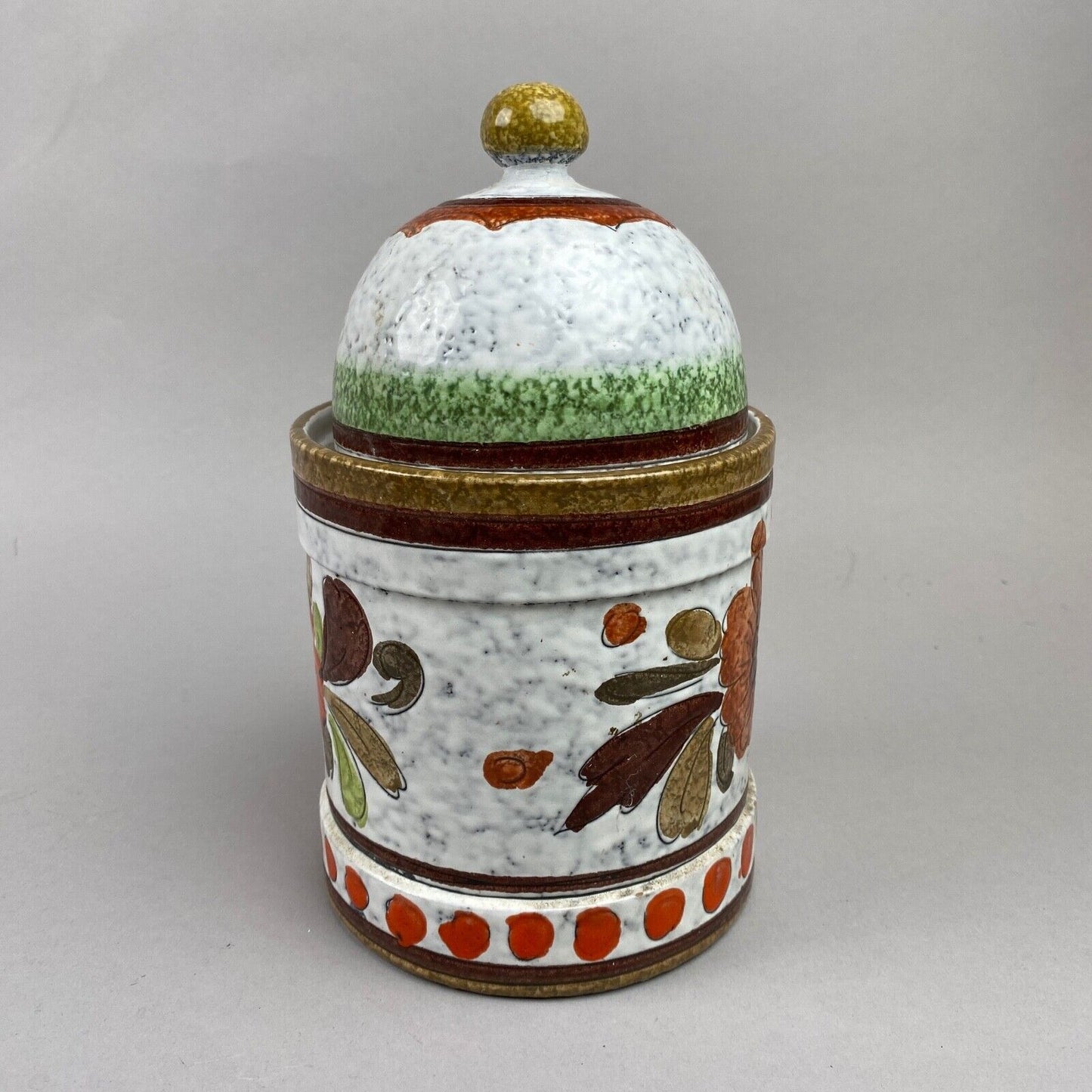 Hand Painted Flower Cookie Jar with Lid