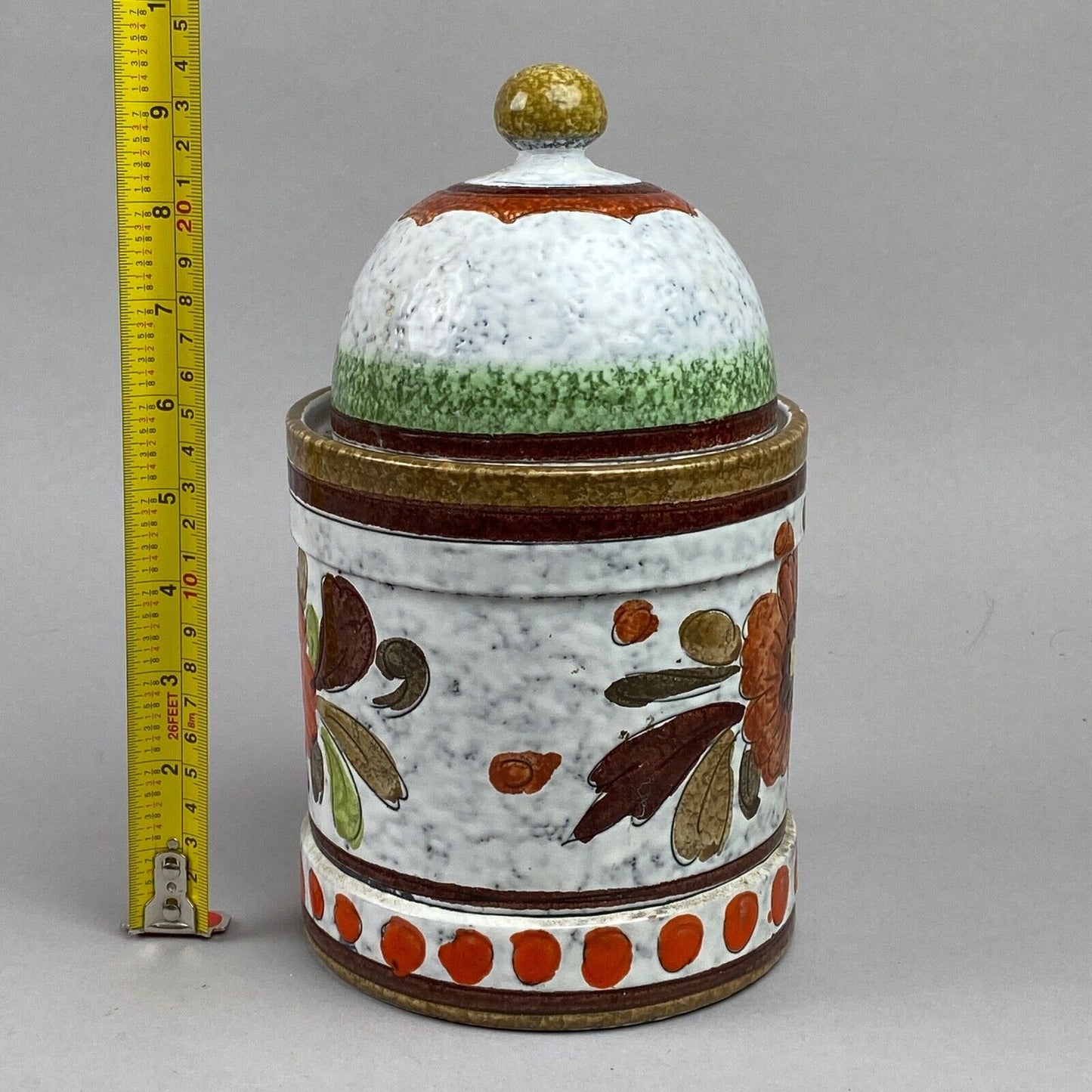 Hand Painted Flower Cookie Jar with Lid