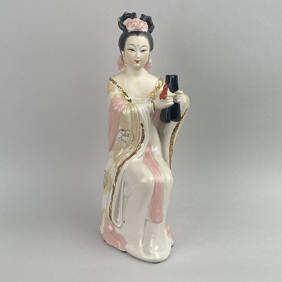 Vintage Japanese Geisha Ceramic Figurine 10" tall