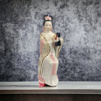 Vintage Japanese Geisha Ceramic Figurine 10" tall