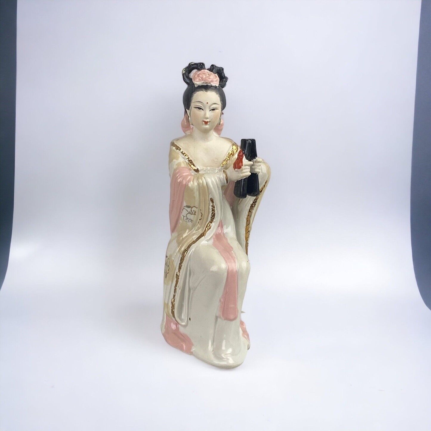 Vintage Japanese Geisha Ceramic Figurine 10" tall