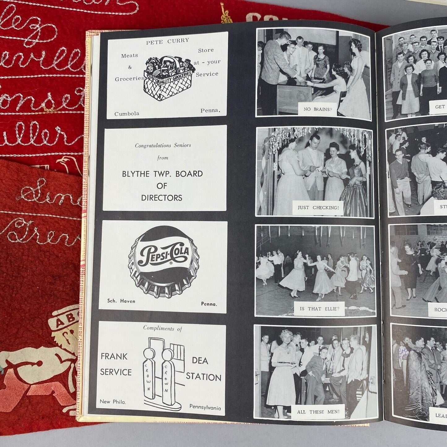 Colubus Ohio Yearbook, Photos, and Triangle Sports Flag (Bowling) 1942