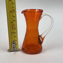 Vintage orange mini crinkle glass pitcher 4" (Pilgrim)