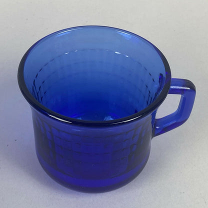 3 - Fortecrisa Mexico Vintage Azure Ice Blue Ribbed Depression Glass Tea Cup