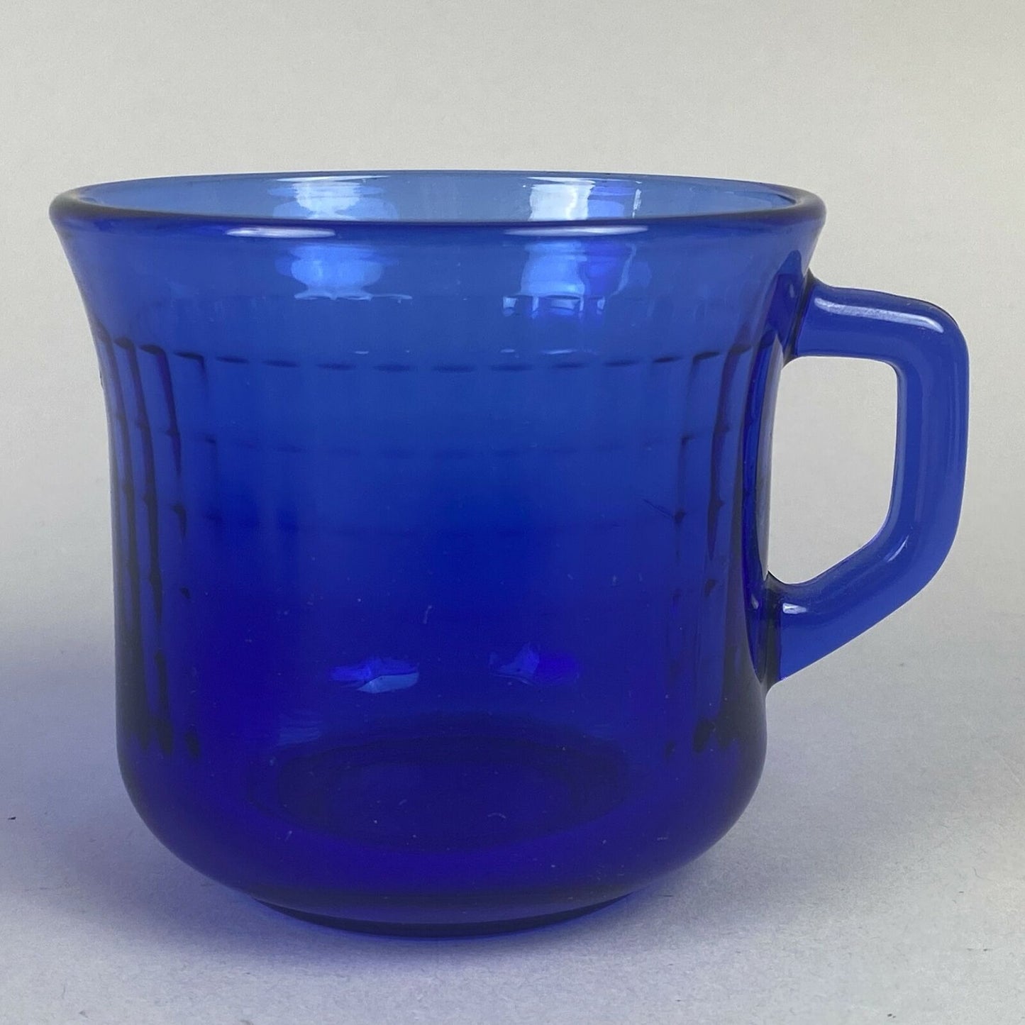 3 - Fortecrisa Mexico Vintage Azure Ice Blue Ribbed Depression Glass Tea Cup