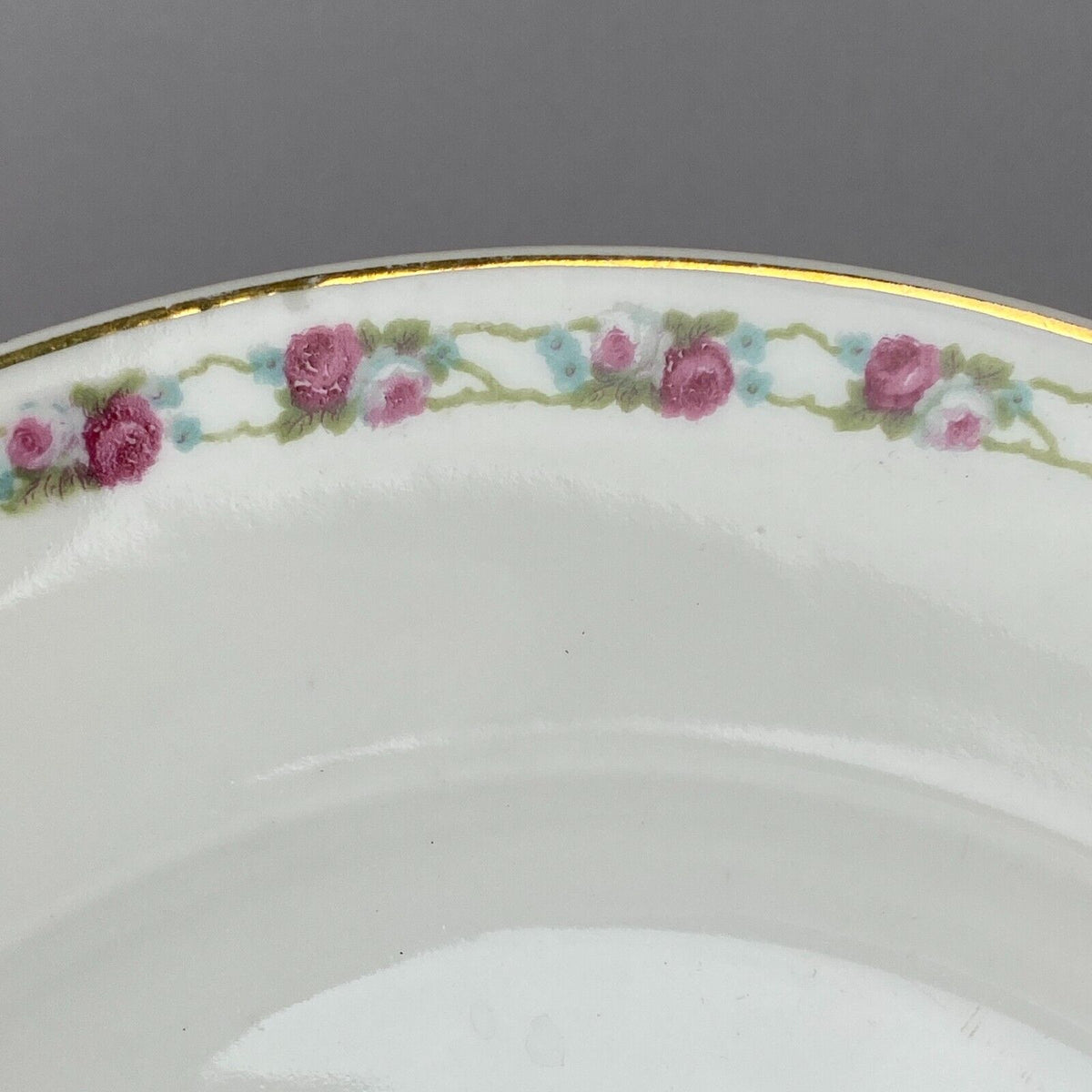 Set of 6 Vintage TK Czechoslovakia Floral Plates with Gold Trim