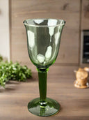 End of the Day Green Drinking Glass - Unique Piece 8 1/4" Tall