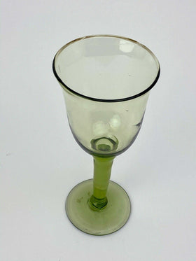 End of the Day Green Drinking Glass - Unique Piece 8 1/4" Tall