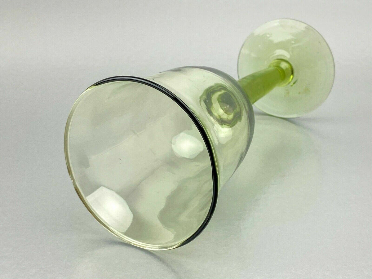 End of the Day Green Drinking Glass - Unique Piece 8 1/4" Tall