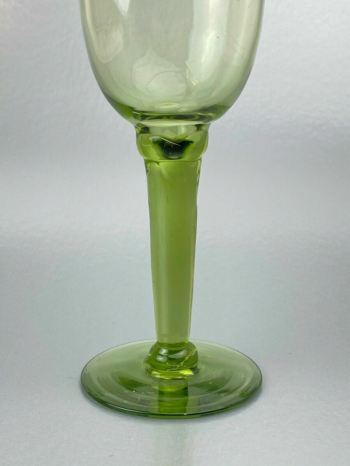 End of the Day Green Drinking Glass - Unique Piece 8 1/4" Tall