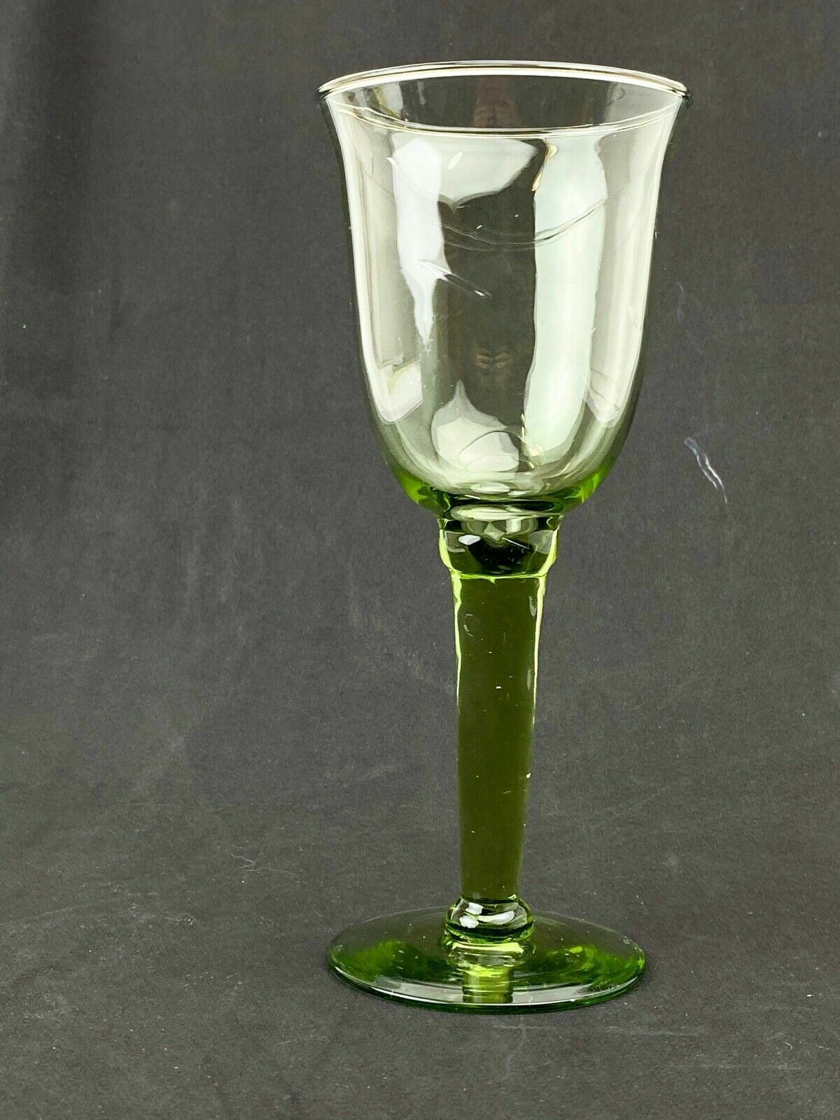 End of the Day Green Drinking Glass - Unique Piece 8 1/4" Tall