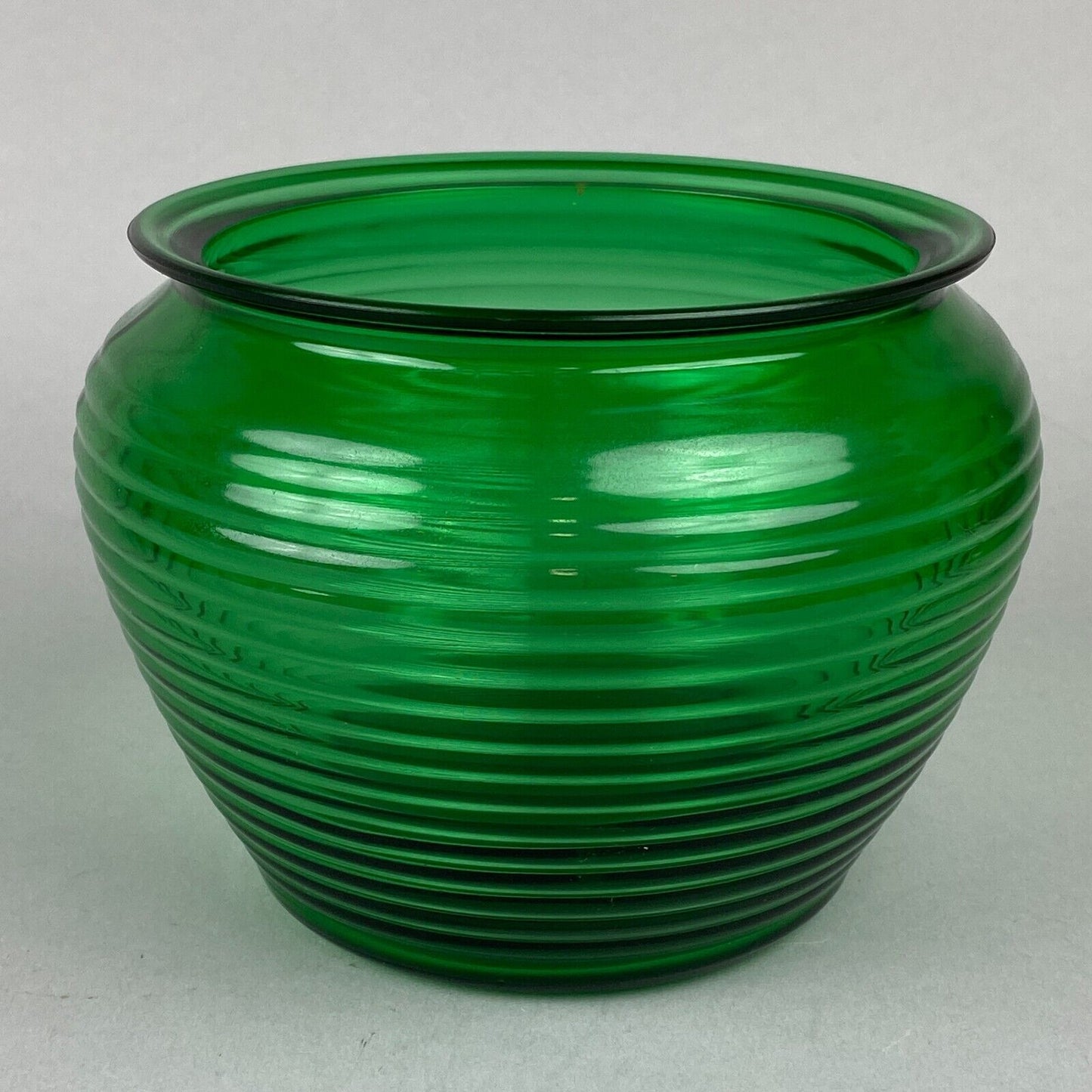 Emerald Green Glass Vase (Bee Hive Look) 5" Tall