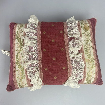Pair of Vintage 'Georgia Vienna' Made in England Decorative Pillows w/Lace