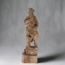 17" Vintage Carved Wood Old Man With Ax And Pipe- Made In Germany