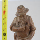 17" Vintage Carved Wood Old Man With Ax And Pipe- Made In Germany