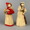 Corn Husk Dolls 2x Women Figurines,  5" tall