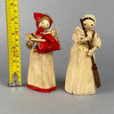 Corn Husk Dolls 2x Women Figurines,  5" tall