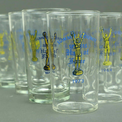 1959-1986 Collection Summit County Sports Hall Of Fame Drinking Glass Akron Ohio