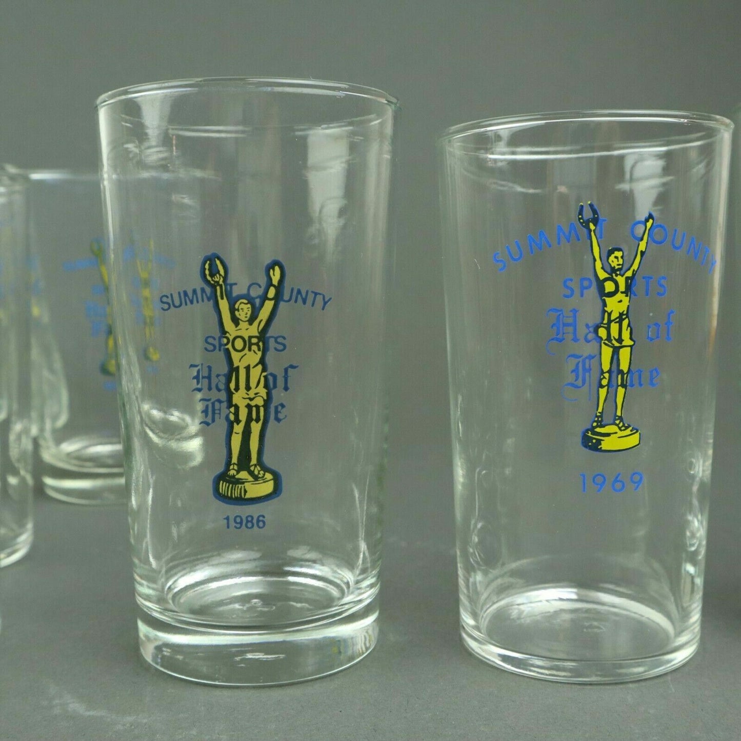 1959-1986 Collection Summit County Sports Hall Of Fame Drinking Glass Akron Ohio