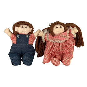 Set of 2 Traditional Matching Boy and Girl Handmade Dolls