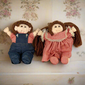 Set of 2 Traditional Matching Boy and Girl Handmade Dolls
