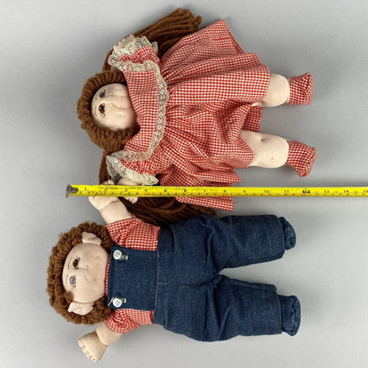 Set of 2 Traditional Matching Boy and Girl Handmade Dolls