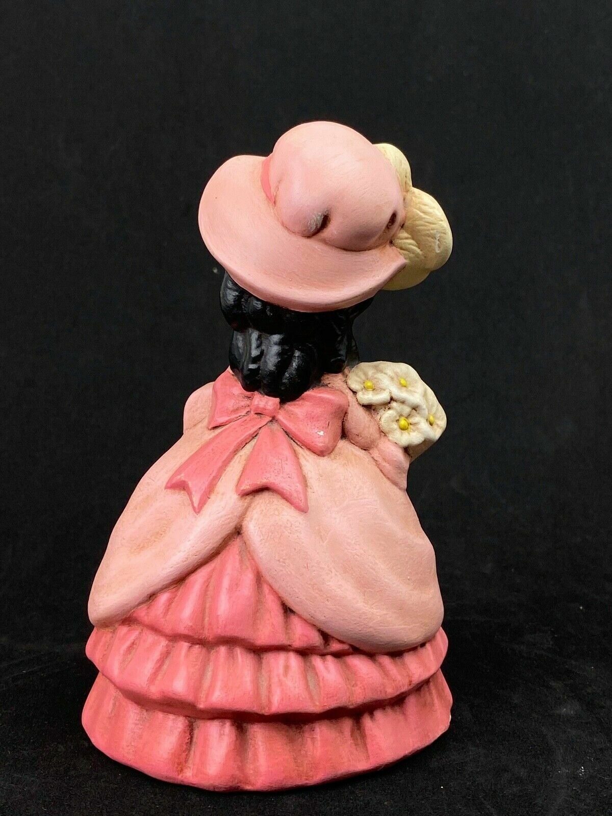 Holland Mold Ceramic Figurine Girl with Flowers in Pink Dress 5 3/4" Tall